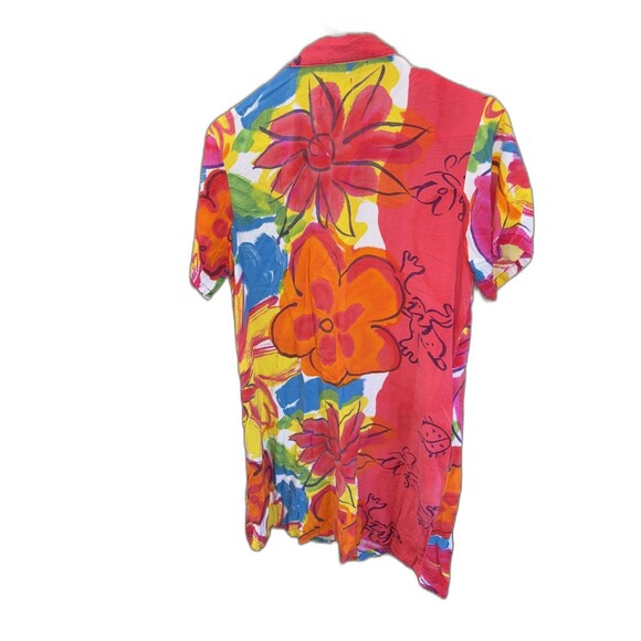 Jams World Vintage Dress Hawaii Button Down Pockets Short Sleeve Floral Print L - Picture 7 of 9